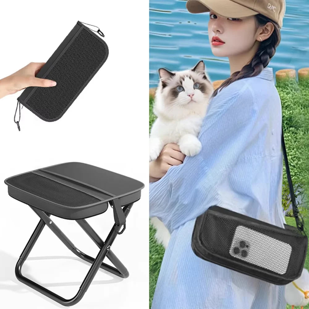 Portable Foldable Backpack Stool — Lightweight Compact Camping Chair for Hiking, Fishing, Picnic & Outdoor Travel