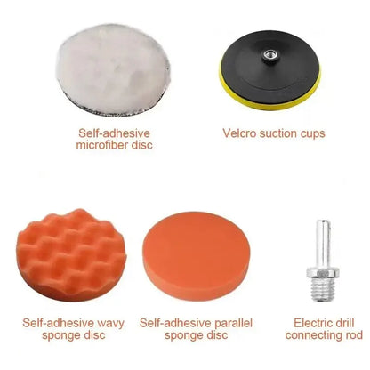 Electric Drill Polishing Sponge Plate Set – Plush Waxing & Buffing Wheel Kit for Car Cleaning, Grinding & Auto Beauty Detailing Tools