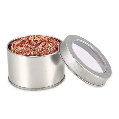 Soldering Iron Cleaning Ball - Copper Wire Tip Cleaner with Mesh Filter & Metal Dross Removal Box