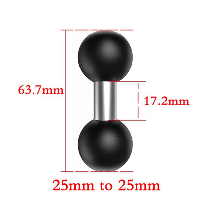 1" Ball Head Adapter Mount for Motorcycle Handlebar – Rearview Mirror Bracket for DJI, GoPro & Insta360 Cameras