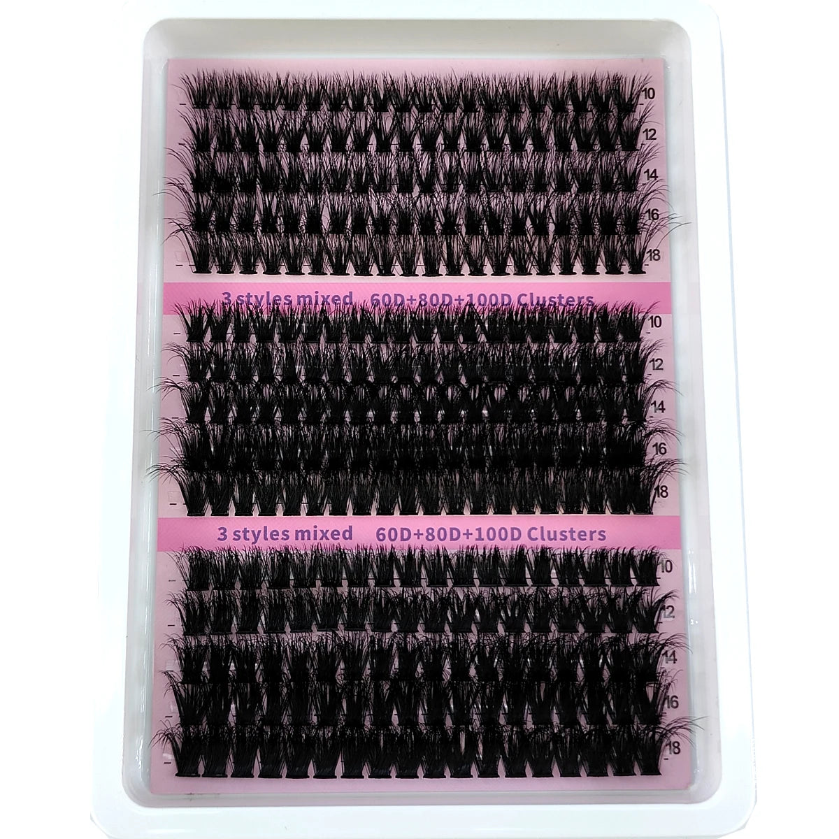 New 15 Rows DIY 5D Fluffy Lash Clusters – 60D–200D Wispy Thick Individual Eyelash Extensions 10–20mm Volume Lash Kit for Salon-Style Look