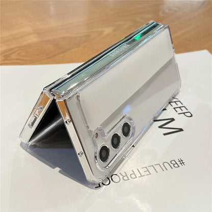 Samsung Galaxy Z Fold Series Phone Case - Ultra-Thin Matte Hard Cover with Soft Silicone Wrist Strap Bracket