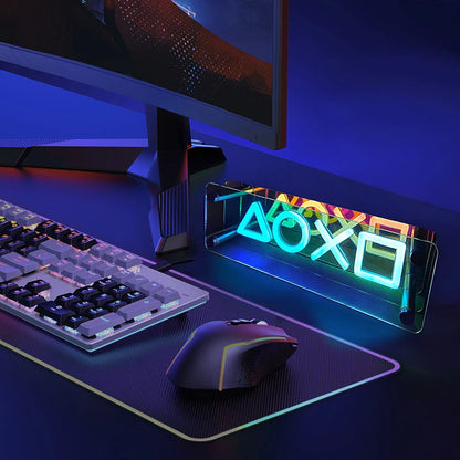 Neon 3D LED Table Lamp – Colorful Thousand Layer Mirror Light for E-Sports, Bedroom, Birthday & Party Decor