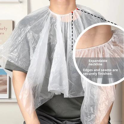 50PCS Disposable Waterproof Hair Salon Capes – Barber Perm & Hair Dye Neck Shawl Cutting Bib 100x100cm