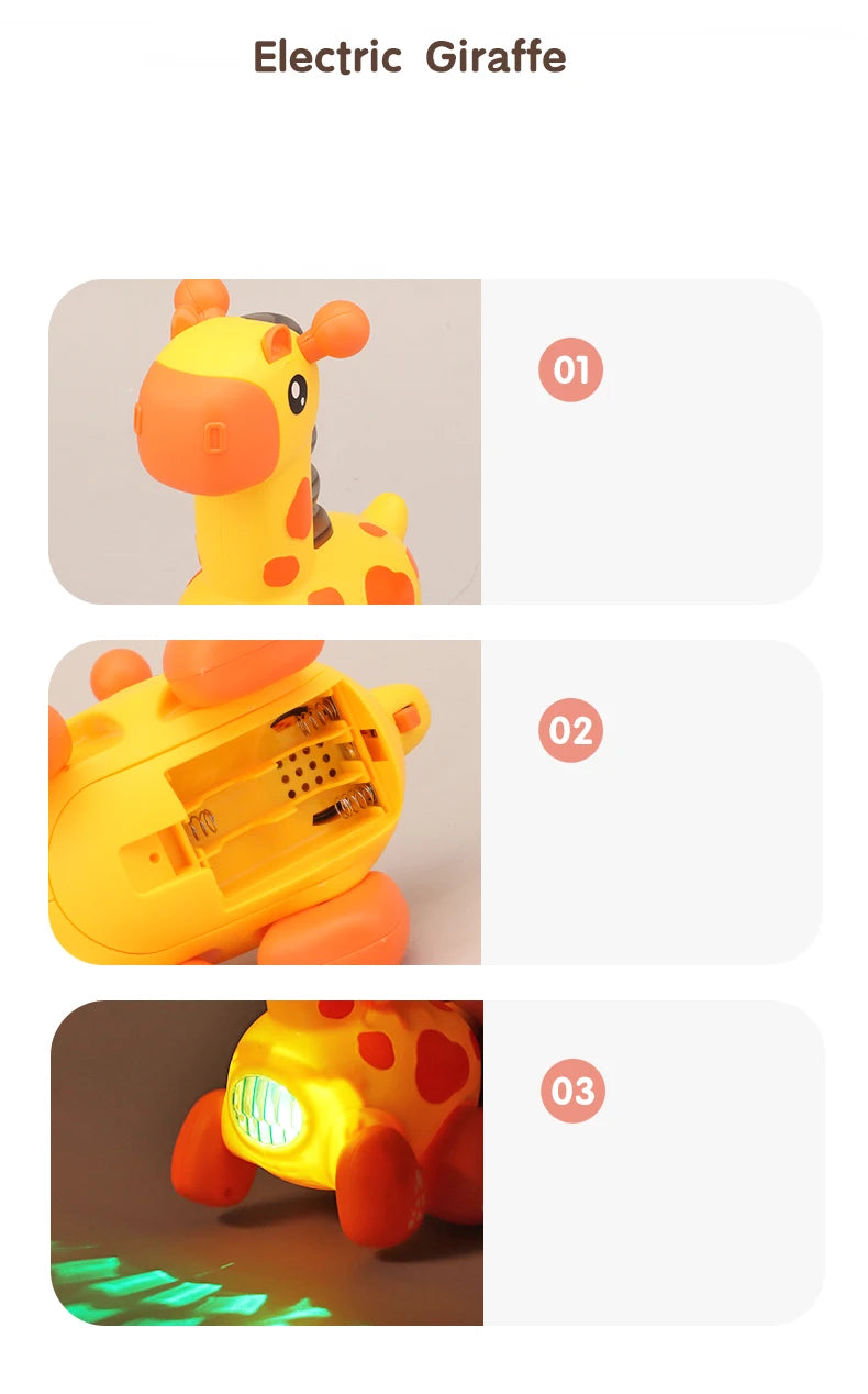 Giraffe Crawling Toy with Lights & Music – Educational Rope Toy for Toddlers, Early Learning Puzzle Toy