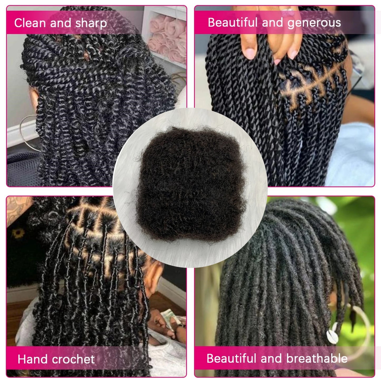 1Pc 30g Brazilian Afro Kinky Curly Remy Human Hair Bulk — No Weft Braiding Extensions for Locs & Braids