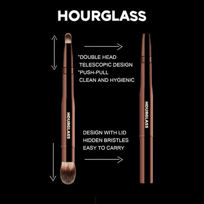 Hourglass No.28 Double-Head Retractable Makeup Brush – Multifunctional Concealer & Highlighter Face Brush