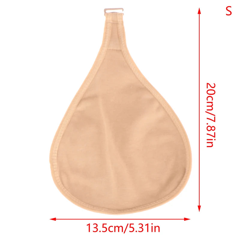 Women Silicone Breast Forms Protective Cotton Pocket Cover – Soft Mastectomy Prosthesis Holder for Artificial Breast Forms, Triangle Shape Comfort Support Accessory