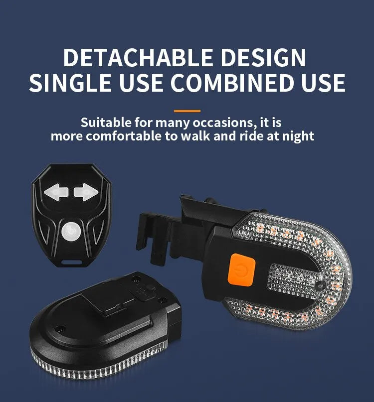 USB Rechargeable Bike Turn Signal Rear Light - LED Bicycle Lamp with Wireless Function - MTB Tail Light & Bike Accessories