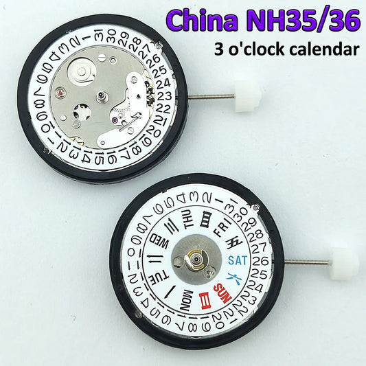 NH35/NH36 Automatic Mechanical Watch Movement – High Accuracy 24 Jewels Self-Winding Replacement Module for Watches