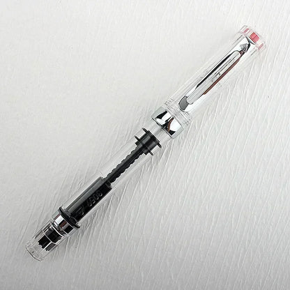 3059 Piston Fountain Pen – High-Quality Transparent Resin with EF/F Nib (0.38/0.5mm) for Business & Gift