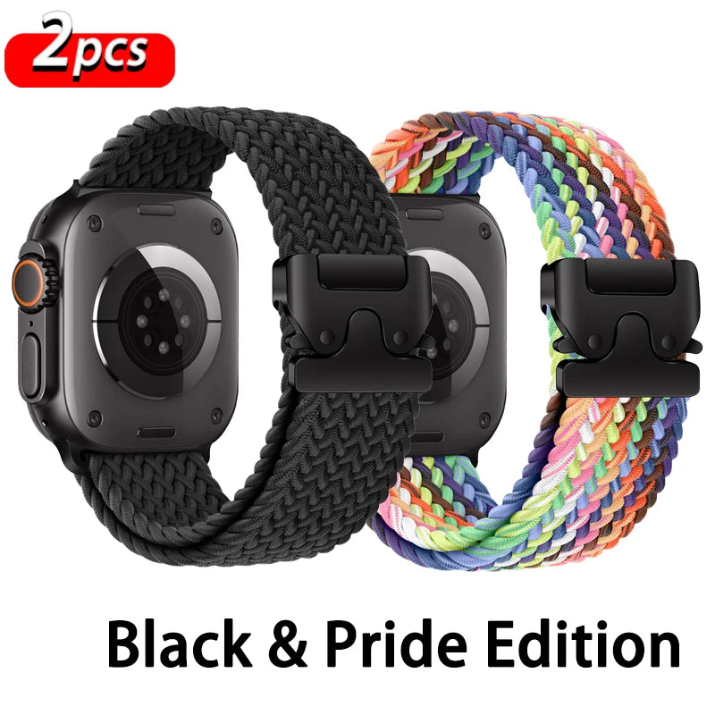 Parachute Braided Strap for Apple Watch – Compatible with 46mm, 45mm, 44mm, 41mm, Series 10/9/8, SE, Ultra 2, 49mm