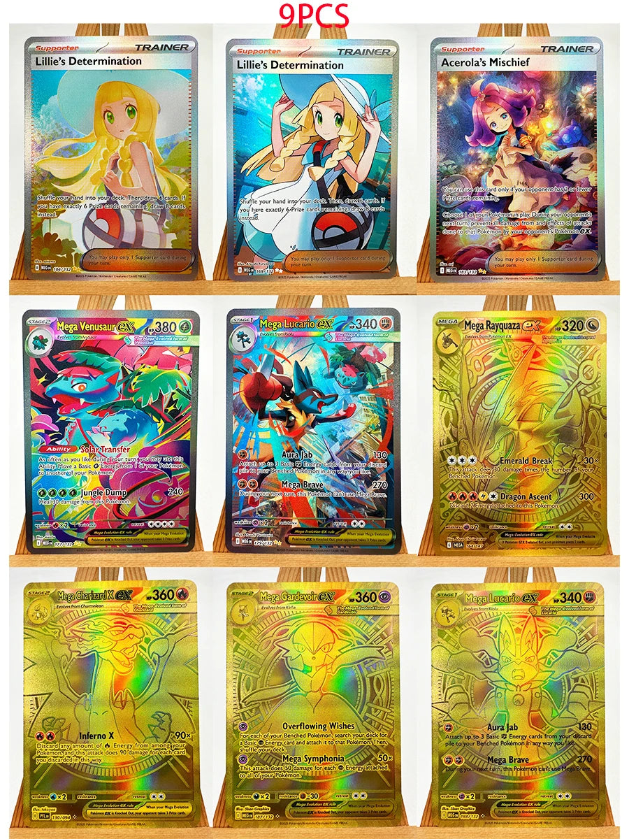 PTCG White & Black Victini Zekrom Reshiram Cards - English Anime Trading Card Collection