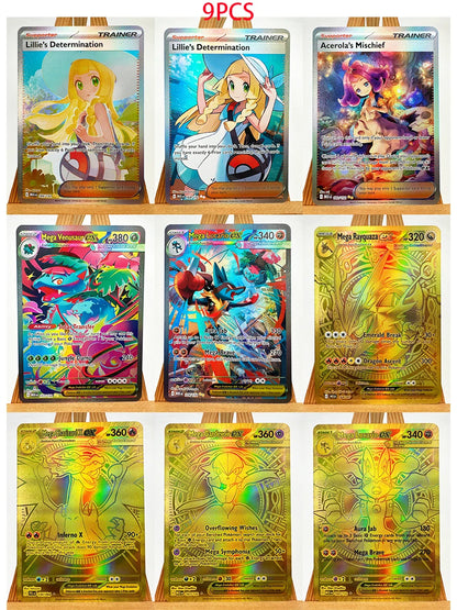 PTCG White & Black Victini Zekrom Reshiram Cards - English Anime Trading Card Collection