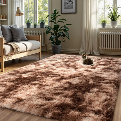 Minimalist Fluffy Area Rug - Slip-Resistant Living Room, Kids Room & Bathroom Home Decor Mat