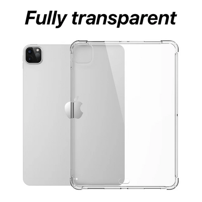 Transparent iPad Case - Protective Cover with Pencil Holder for iPad 7th–9th Gen, 10.2-Inch, Air 4/5, 10.9-Inch & Pro 12.9-Inch
