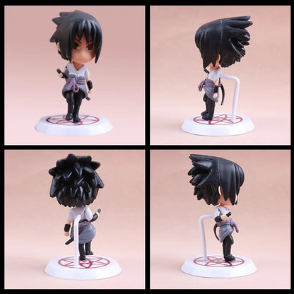 6pcs Naruto Mini Figures Set – Sasuke, Gaara, Uchiha Madara 7-8cm Anime Collectible Figurines with Base