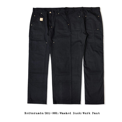 Red Tornado 14oz Duck Work Pants - Double Front Carpenter Dungaree Trousers for Men