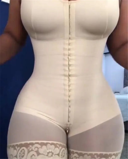 High Compression Bodysuit Shapewear: Fajas Girdles with Bust Brooches for Slimming Sheath - Daily & Post-Surgical Use for Women's Belly