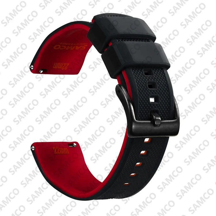 Quick-Release Silicone Watch Band - 18mm, 20mm and 22mm Rubber Replacement Strap for Huawei, Samsung Galaxy and Garmin Watches