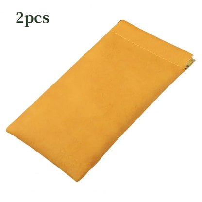 2Pcs PU Leather Automatic Sunglasses Case – Waterproof Hard Protective Glasses Storage Bag for Eyewear Travel Protection