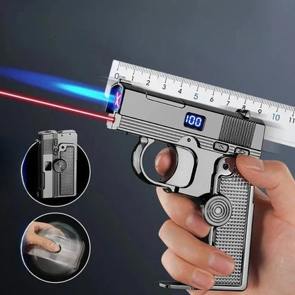 2025 Windproof Dual-Use Laser Lighter – Electric & Gas Multifunctional Metal Lighter for Men