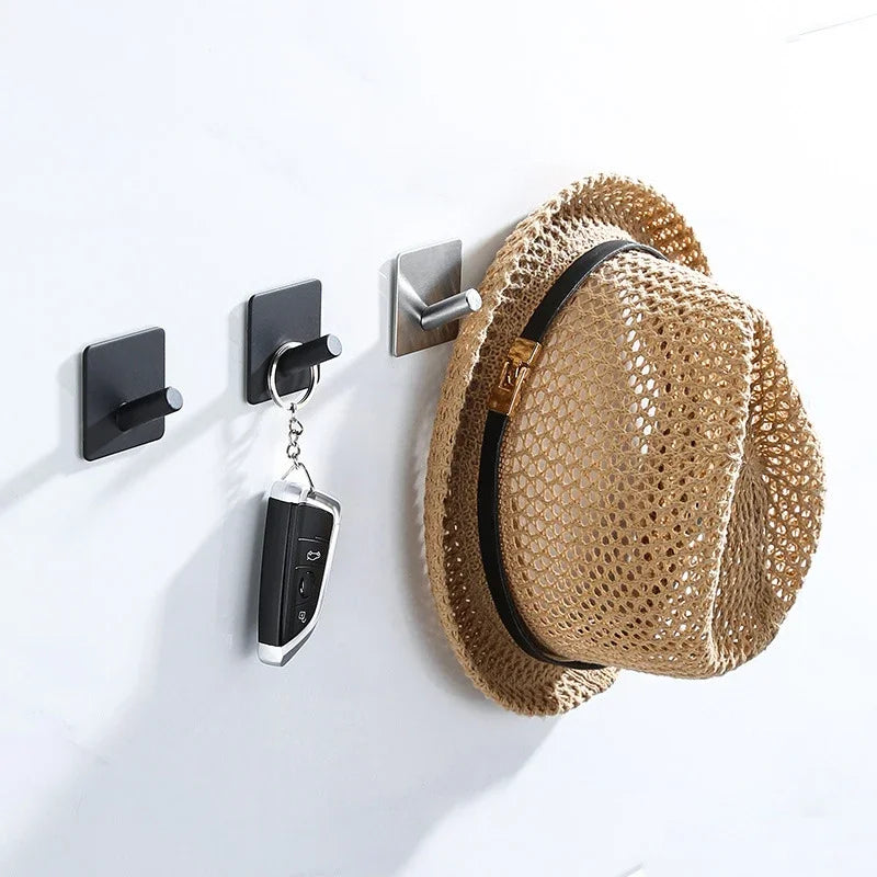 Self-Adhesive Wall Hooks – Multi-Purpose Towel, Coat, Robe, Key, and Bag Hangers for Bathroom, Kitchen, and Home Organization