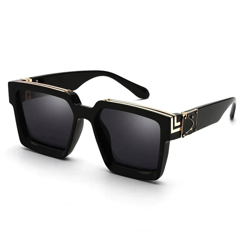 Luxury Designer Square Oversized Sunglasses — UV400 Fashion Thick Frame for Men & Women