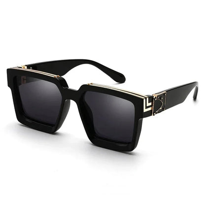Luxury Designer Square Oversized Sunglasses — UV400 Fashion Thick Frame for Men & Women