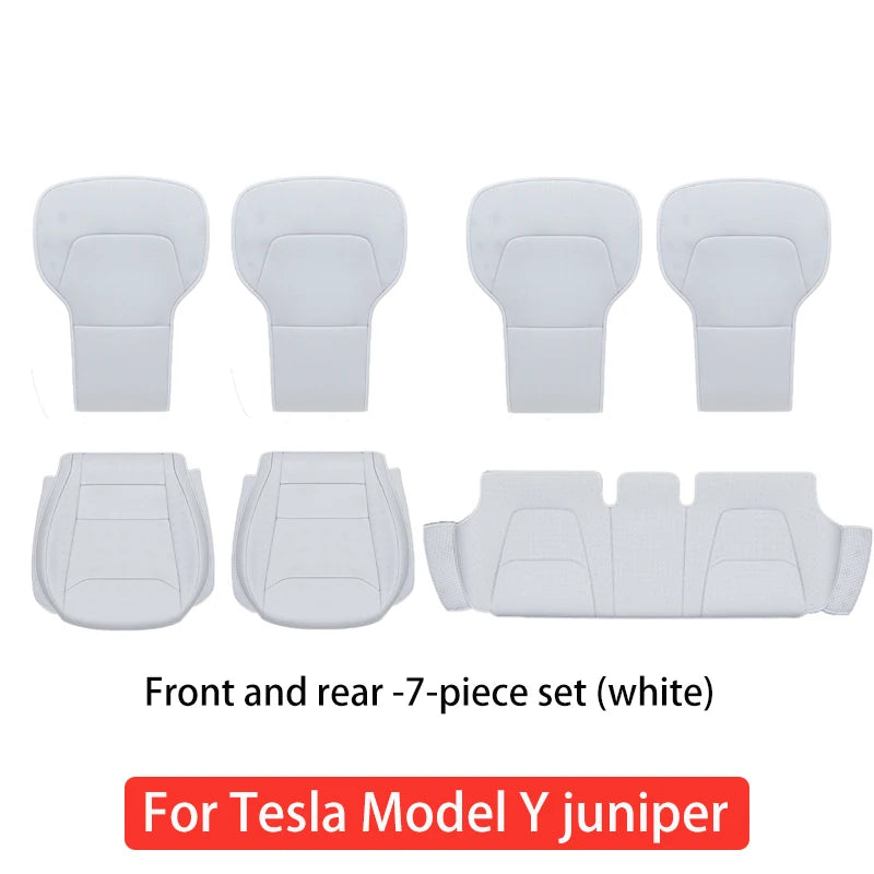 Tesla Model Y Juniper 2025-2026 Ventilated Leather Seat Cushion Cover – Breathable Comfort Interior Accessory