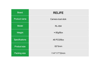 RELIFE RL-094 48PCS Camera Lens Cleaner Gel Sticks – Synthetic Resin Dust Removal for iPhone, Android & Camera Lenses