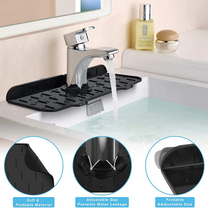30/24 Inch Silicone Faucet Mat – Large Sink Splash Guard & Countertop Protector for Kitchen & Bathroom