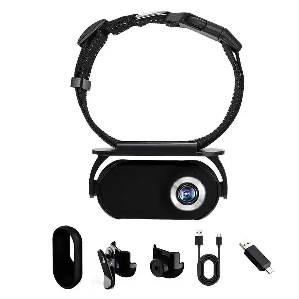 360° Rotation Pet Camera - 120° Wide-Angle Mini Collar Body Camera for Dogs and Cats, Portable Outdoor Video Recorder