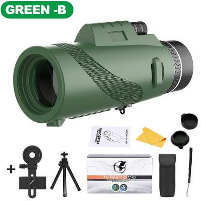 80x100 Portable HD Telescope - 5000M Zoom Folding Long Distance Telescope for Outdoor Travel Camping & Sports