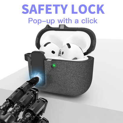 Safety Lock Shockproof Case for AirPods 4 – Protective Wireless Earbuds Case with Cleaning Kit