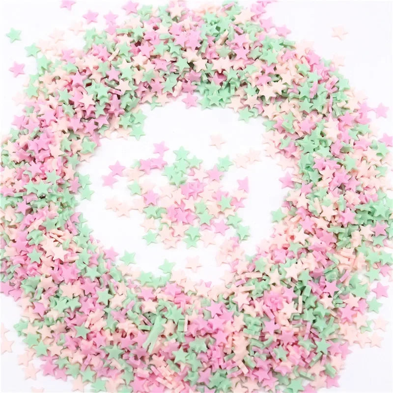 Boxi Polymer Clay Sprinkles - Star, Flower & Fruit Slice DIY Nail Art Accessories