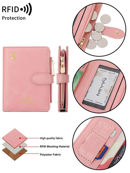 Multi-Functional RFID Anti-Theft Passport Bag – PU Leather Wallet with Multi Card Slots & Large Capacity