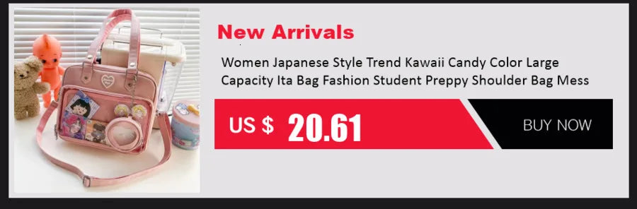Y2K Korean Kawaii Cat Ita Bag — Cute PU Transparent Shoulder & Crossbody Bag for Girls, Harajuku Style Backpack