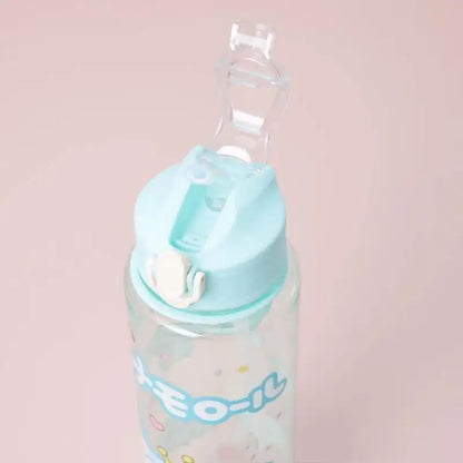 Kuromi Water Cup with Straw — Large Capacity Cute Cartoon Print Bottle, Unique Aesthetic Design for Office, Home, or Gift