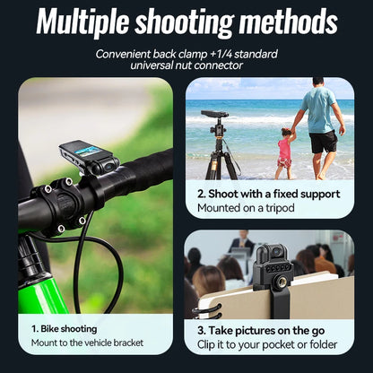 1080P Mini Cycling Camera - Compact Sports DV DVR Audio Video Recorder with Back Clip for Cycling, Riding and Outdoor Use