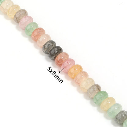 5x8mm Natural Abacus Rondelle Beads - Glass Wheel Loose Charms for DIY Bracelets & Jewelry Making Supplies