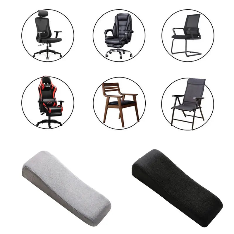 Memory Foam Armrest Pads for Office Chair - 1PC, Dual-Tone Black & Grey, Comfortable Elbow & Forearm Pressure Relief Cushions for Home and Office Use