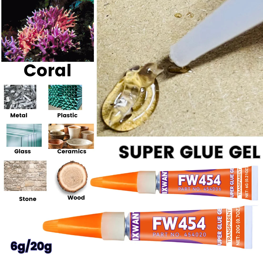 Super Glue Gel - Strong Quick-Dry Waterproof Adhesive for Metal, Plastic, Wood & Ceramic