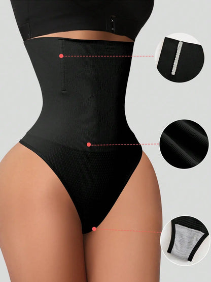High-Waist Seamless Shaping Thongs - Women’s Tummy Control Underwear with Butt-Lifting and Belly-Smoothing Fit
