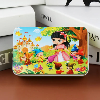 60PCS Cartoon Jigsaw Puzzle with Metal Box – Kids Educational Animal & Vehicle Puzzle Game