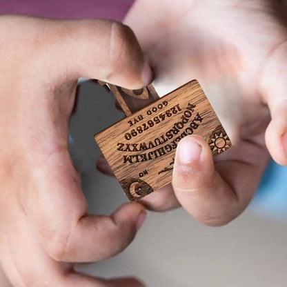 Handmade Miniature Ouija Board | Wooden Talking Spirit Board with Planchettes for Divination