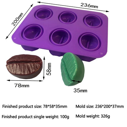 Coffee Bean Silicone Mold – DIY Handmade Soap, Fondant, Chocolate & Mousse Cake Decorating Tool