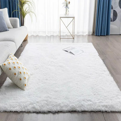 Gray Plush Velvet Area Rug – Soft Fluffy Anti-Slip Carpet for Living Room, Bedroom, Kids Room & Home Decor