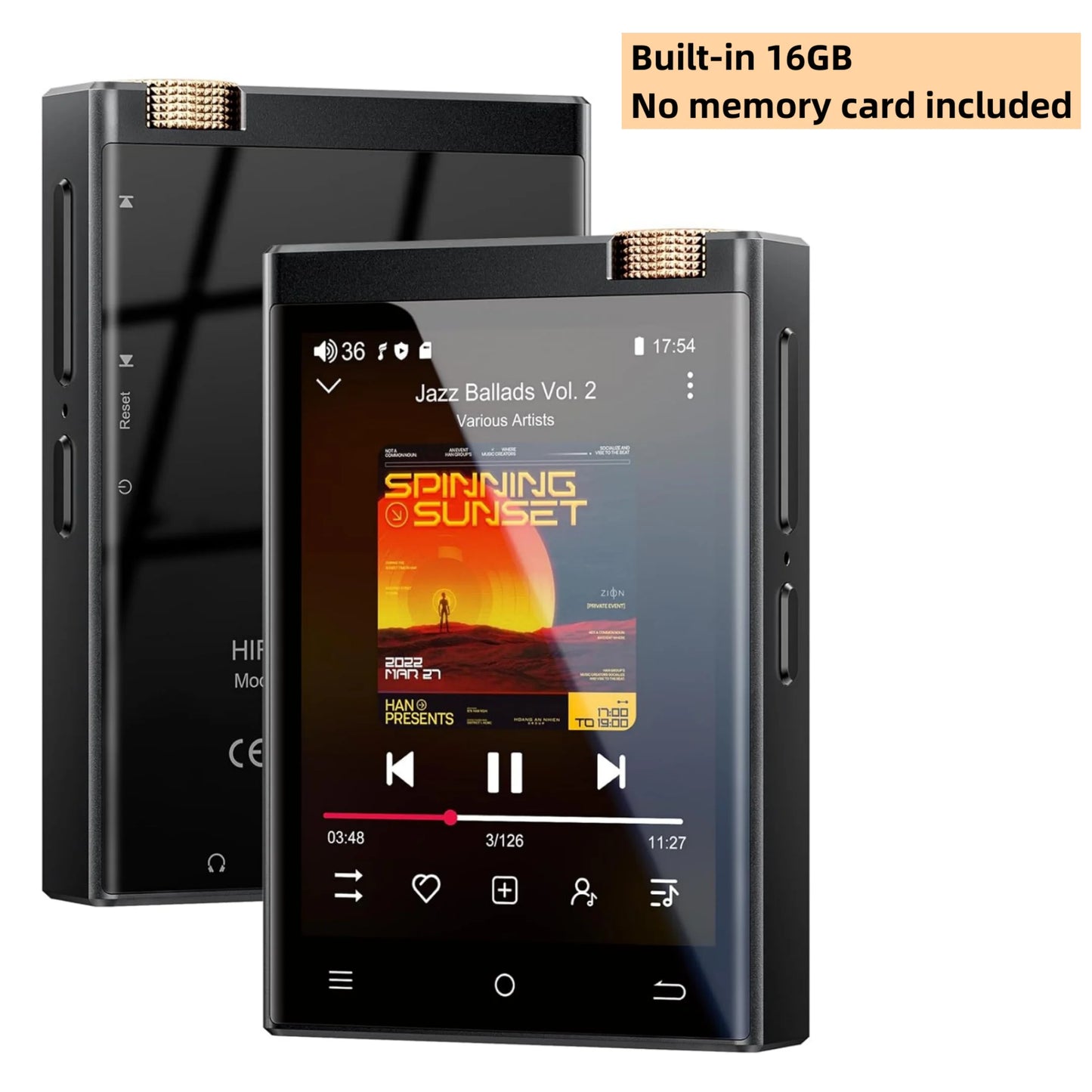 Oilsky Hi-Fi MP3 Player - Lossless DSD High Resolution Audio Player with Bluetooth, WiFi & Expandable Storage