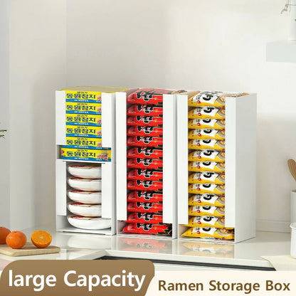 Ramen & Instant Noodle Storage Box – Multi-Function Kitchen Organizer for Cups, Tissues, Facial Masks, Tabletop Storage